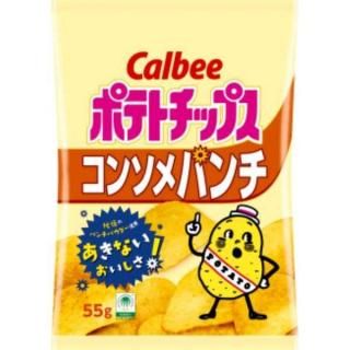 カルビー ポテトチップスコンソメパンチ 55g 16コ入り 2025/07/21発売 (4901330524159)