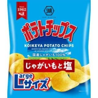 湖池屋 LARGEサイズポテトチップスじゃがいもと塩 112g 12コ入り 2025/07/21発売 (4901335156393)