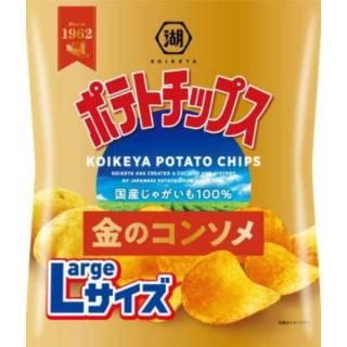 湖池屋 LARGEサイズポテトチップス金のコンソメ 112g 12コ入り 2025/07/21発売 (4901335156409)