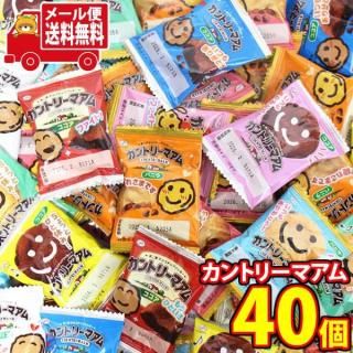 (全国送料無料)お菓子 詰め合わせ 不二家 カントリーマアム(1枚入り)2種・計40コ(バニラ・ココア)メール便 (omtmb9617)