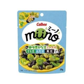 カルビー miino 風味豊かな豆ミックスそら豆えだ豆黒豆しお味 28g 12コ入り 2025/09/15発売 (4901330648770)