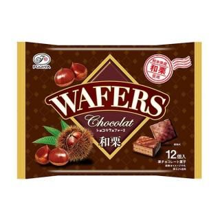 不二家 ショコラウェファース(和栗)袋 12個(個包装してあります。) 18コ入り 2025/09/22発売 (4902555160375)