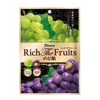 カンロ リッチザフルーツのど飴 濃いぶどう&マスカット 58g(個装紙込み) 6コ入り 2025/10/06発売 (4901351002698)