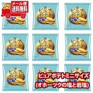 (全国送料無料)【9コ】1500円ポッキリ!湖池屋 ピュアポテト(オホーツクの塩と岩塩) ミニサイズメール便 (4901335143232px9m)