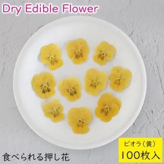 (全国送料無料)食べられる押し花 ドライエディブルフラワー ビオラ(黄) 100枚入り 食用花 ドライフラワー 有限会社トム メール便 (omtmb9703)
