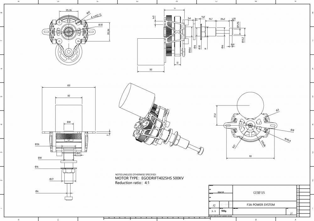 Gemfan F3A Contra Drive System:RED 4025HS 500KV - HOBBYNET