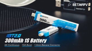 BetaFPV　BT2.0 300mAh 1S 30C HV Battery (2pcs)