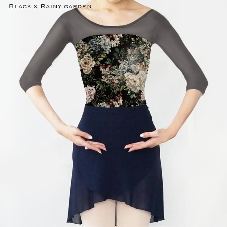 Rainy garden】Sleeve design - Balletwear brand unoa