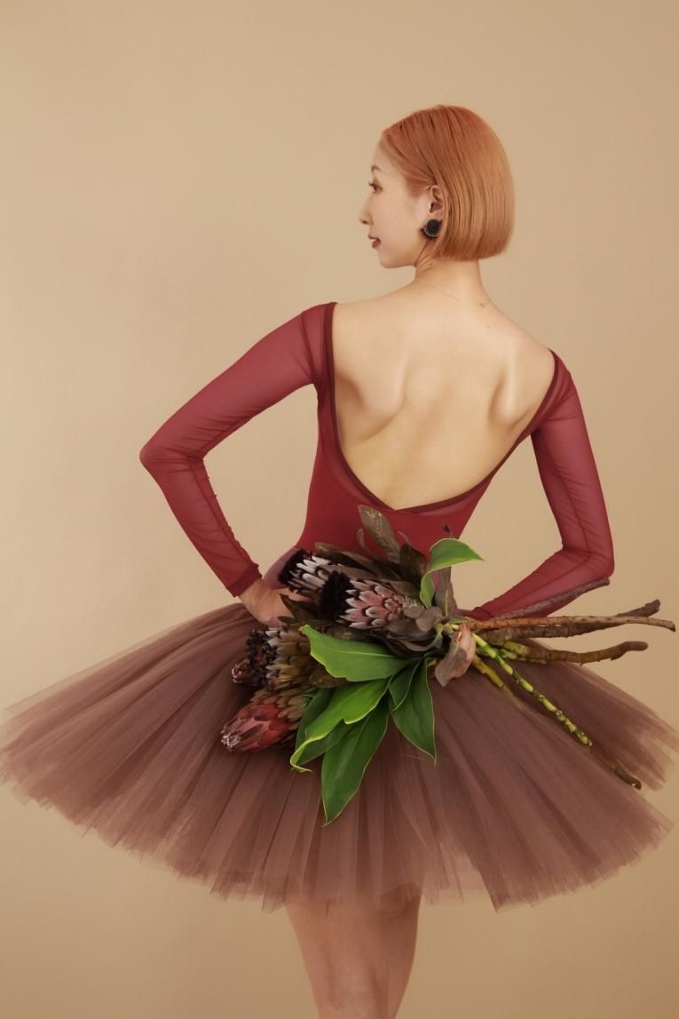 Wine】Sleeve & No sleeve design - Balletwear brand unoa