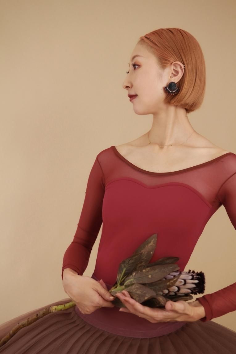 Wine】Sleeve & No sleeve design - Balletwear brand unoa