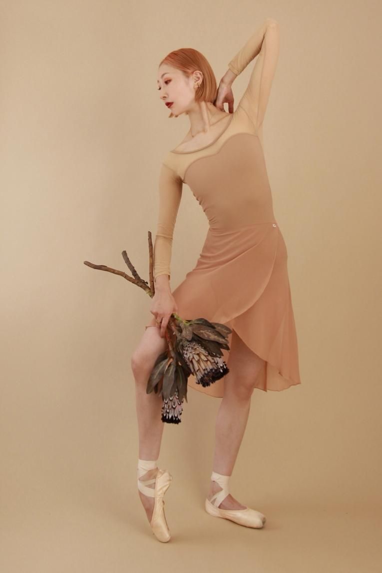 Camel】Sleeve & No sleeve design - Balletwear brand unoa