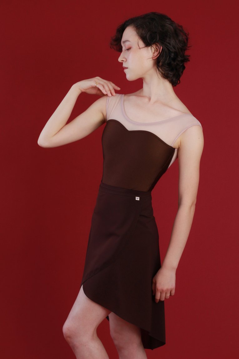 【Chocolate】Sleeve & No sleeve design - Balletwear brand unoa
