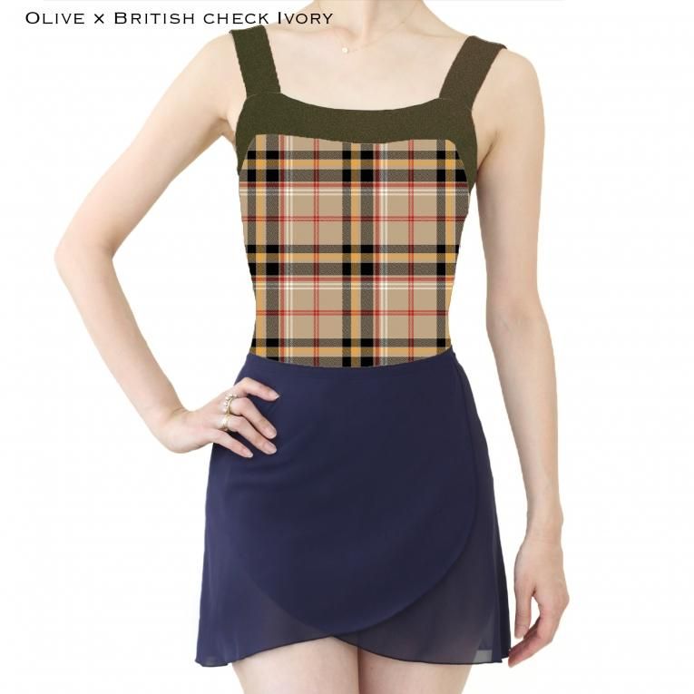 British check Ivory】Pique design - Balletwear brand unoa