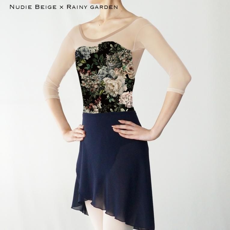 Rainy garden】Sleeve design - Balletwear brand unoa