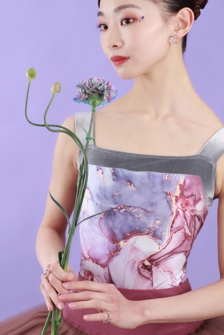 Purplish marble stone】Pique design - Balletwear brand unoa