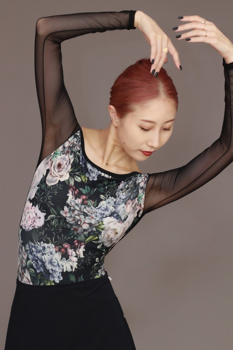 Rainy garden】Sleeve design - Balletwear brand unoa