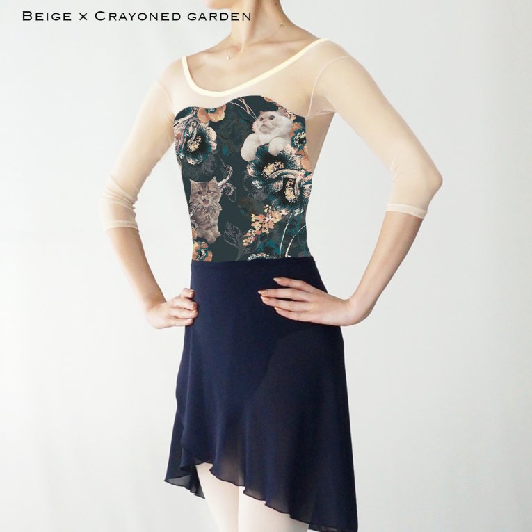 Crayoned garden】Sleeve design - Balletwear brand unoa