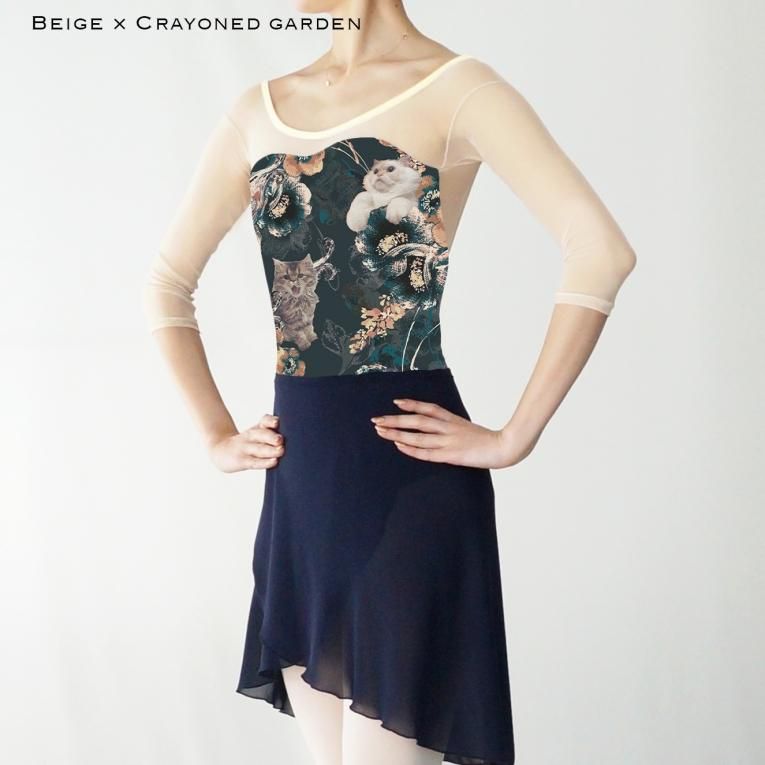 Crayoned garden】Sleeve design - Balletwear brand unoa