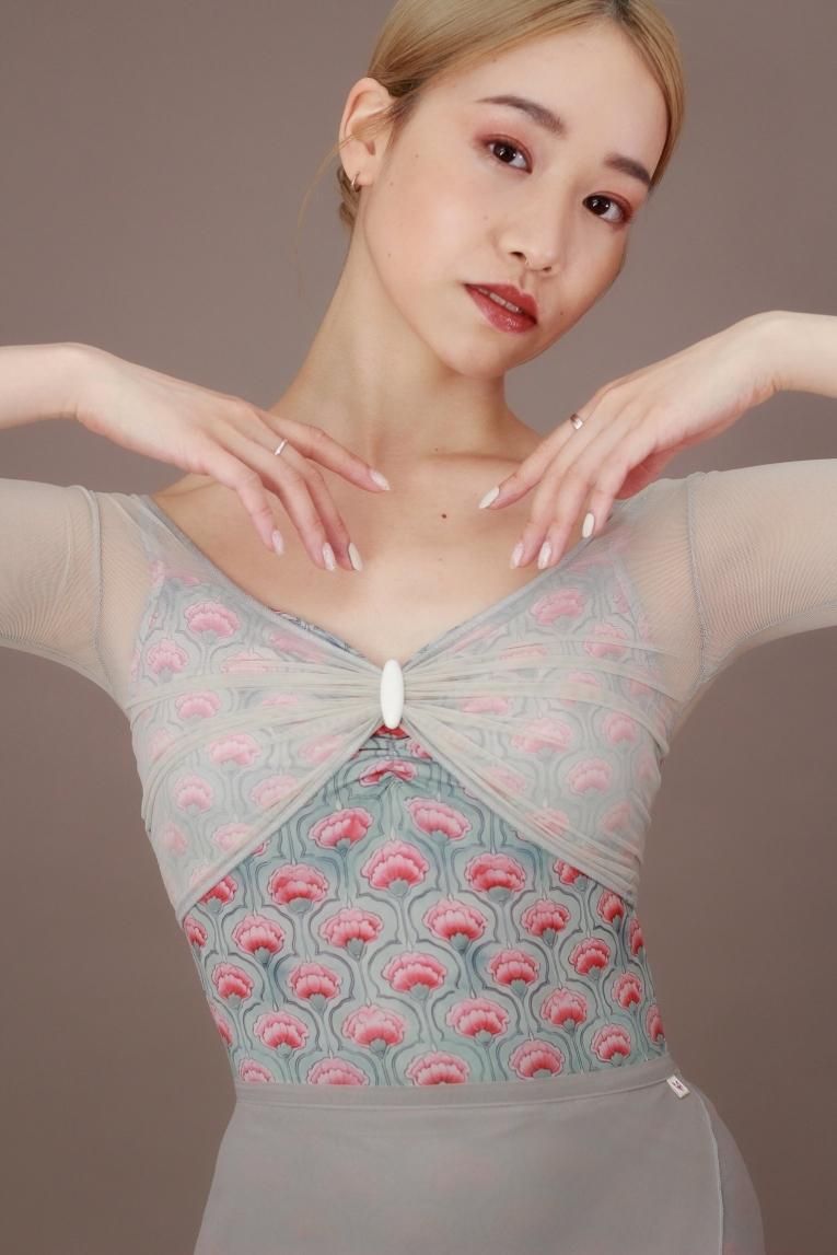 新品】Unoa 七分袖 ぶどう色 大人 レオタード M ダンス/バレエ
