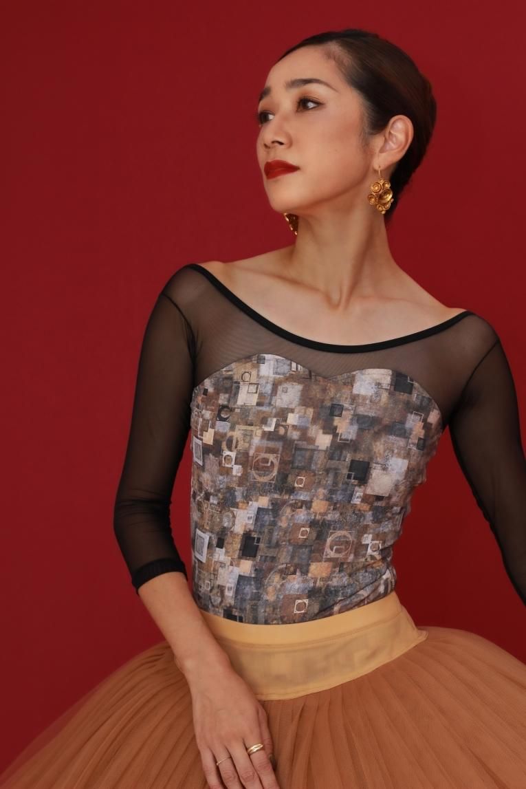 Geometric pattern】Sleeve design - Balletwear brand unoa Geometric pattern】Sleeve design - Balletwear brand unoa