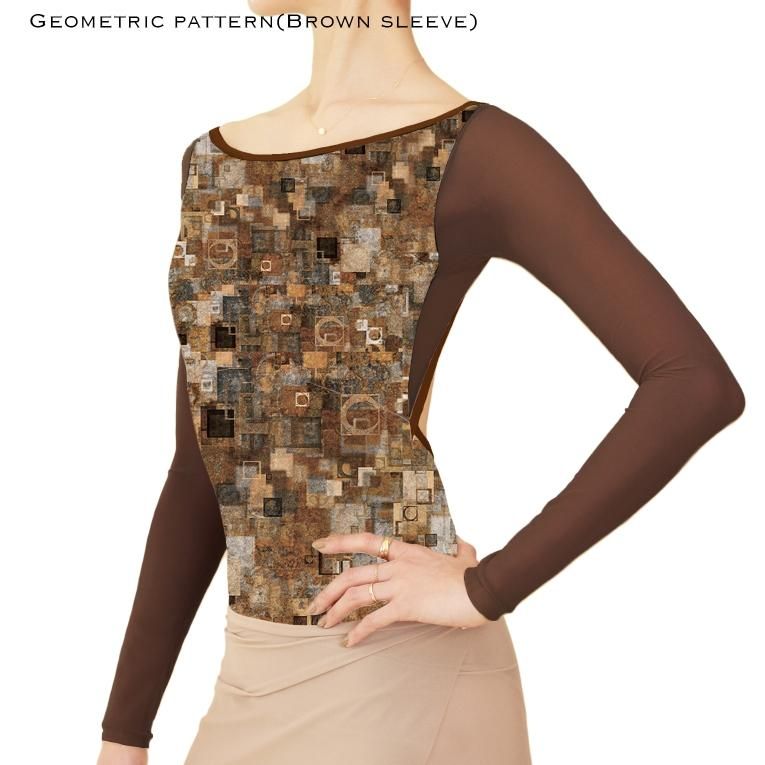 Geometric pattern】Sleeve design - Balletwear brand unoa