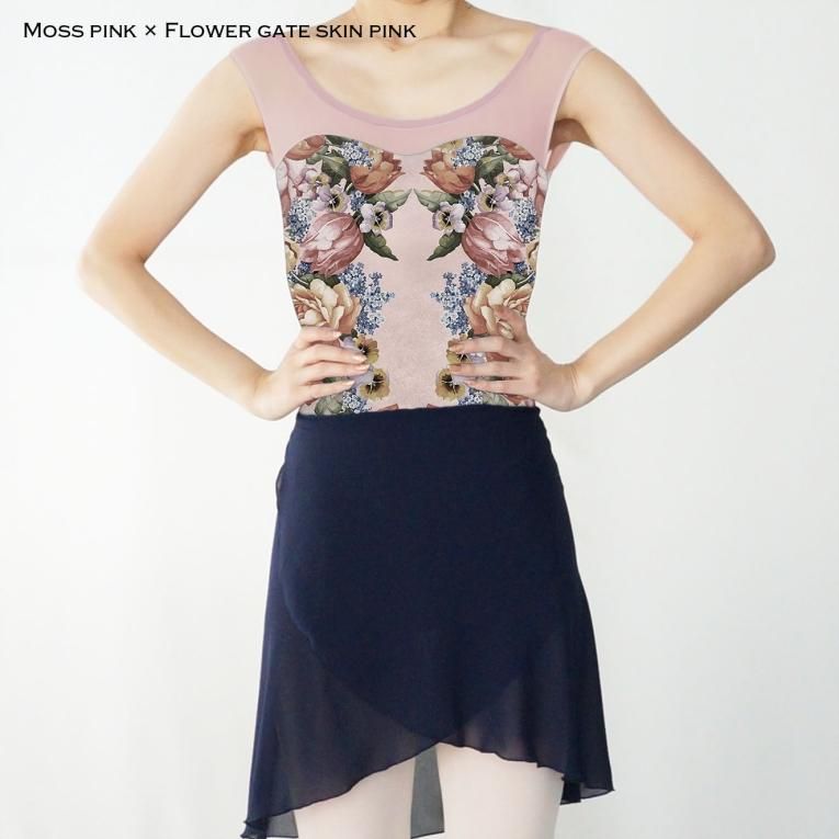 Flower gate skin pink】No sleeve design - Balletwear brand unoa