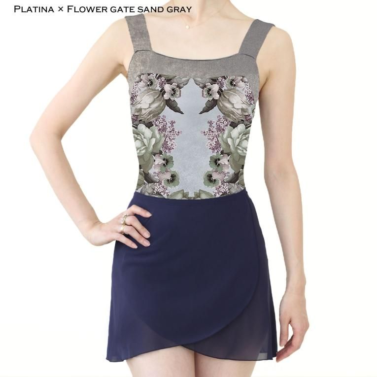 Flower gate sand gray】Pique design - Balletwear brand unoa Flower gate sand gray】Pique design - Balletwear brand unoa