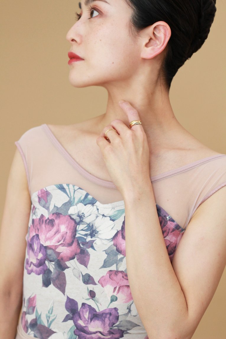Antique rose】No sleeve design - Balletwear brand unoa