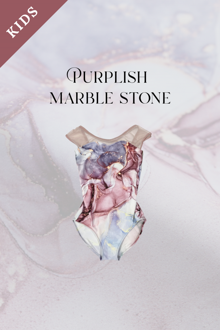 KIDS【Purplish marble stone】No sleeve design - Balletwear