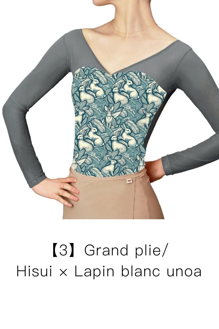 Lapin blanc unoa】Sleeve design - Balletwear brand unoa Lapin blanc unoa】Sleeve design - Balletwear brand unoa