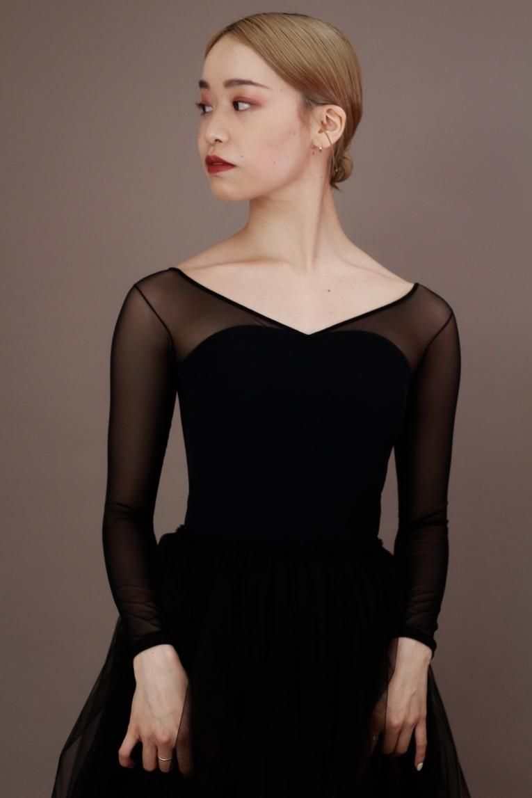 mbxd7718　unoa ウノア Black】Sleeve & No sleeve design - Balletwear brand unoa