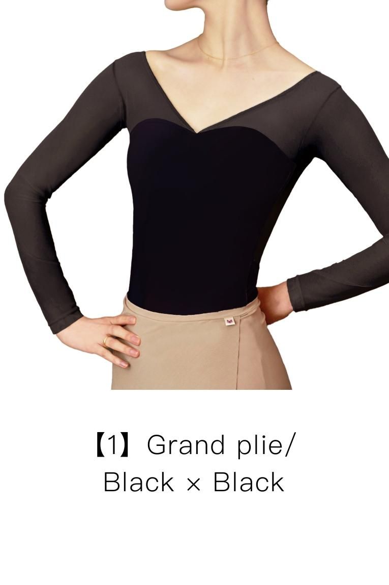 mbxd7718　unoa ウノア Black】Sleeve design - Balletwear brand unoa