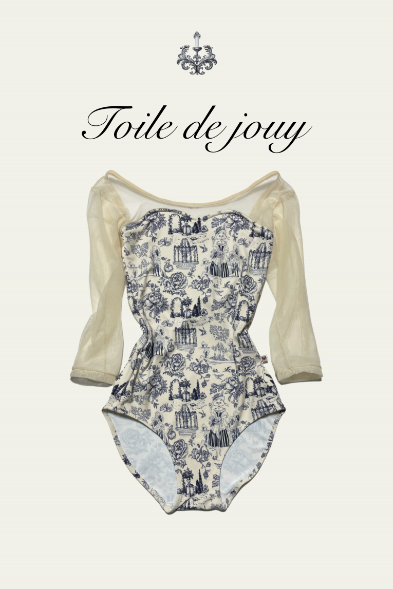 Toile de Jouy】Sleeve & No sleeve design - Balletwear brand unoa Toile de Jouy】Sleeve & No sleeve design - Balletwear brand unoa