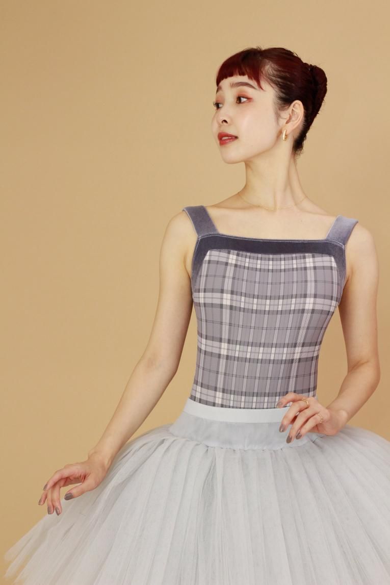 High check -Smokey box-】 Pique design - Balletwear brand unoa