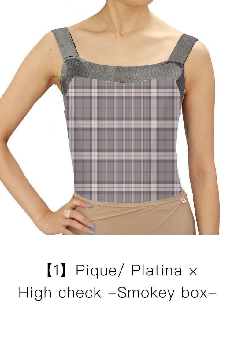 High check -Smokey box-】 Pique design - Balletwear brand unoa