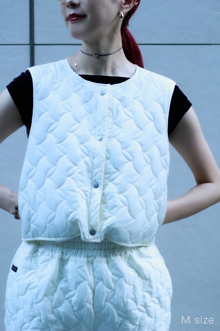□【Quilted Vest】 Snow - Balletwear brand unoa