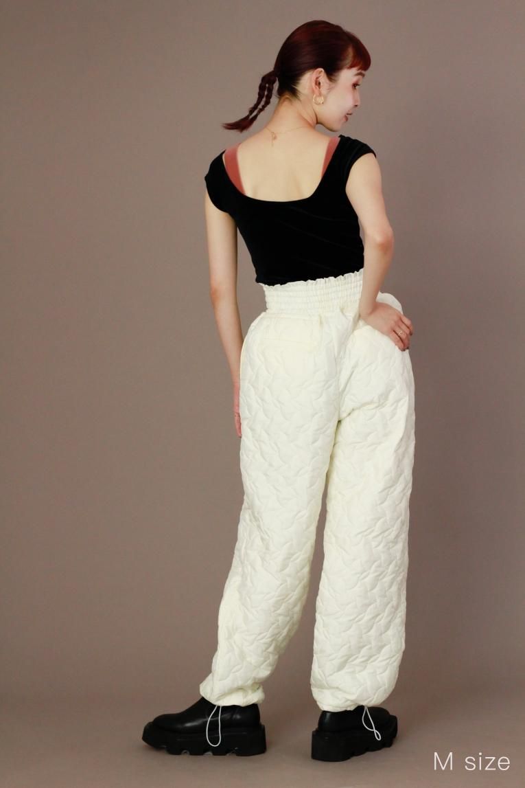 unoa quilted シリーズ　バレエ　パンツ　白　S □【Quilted Pants】 Snow - Balletwear brand unoa