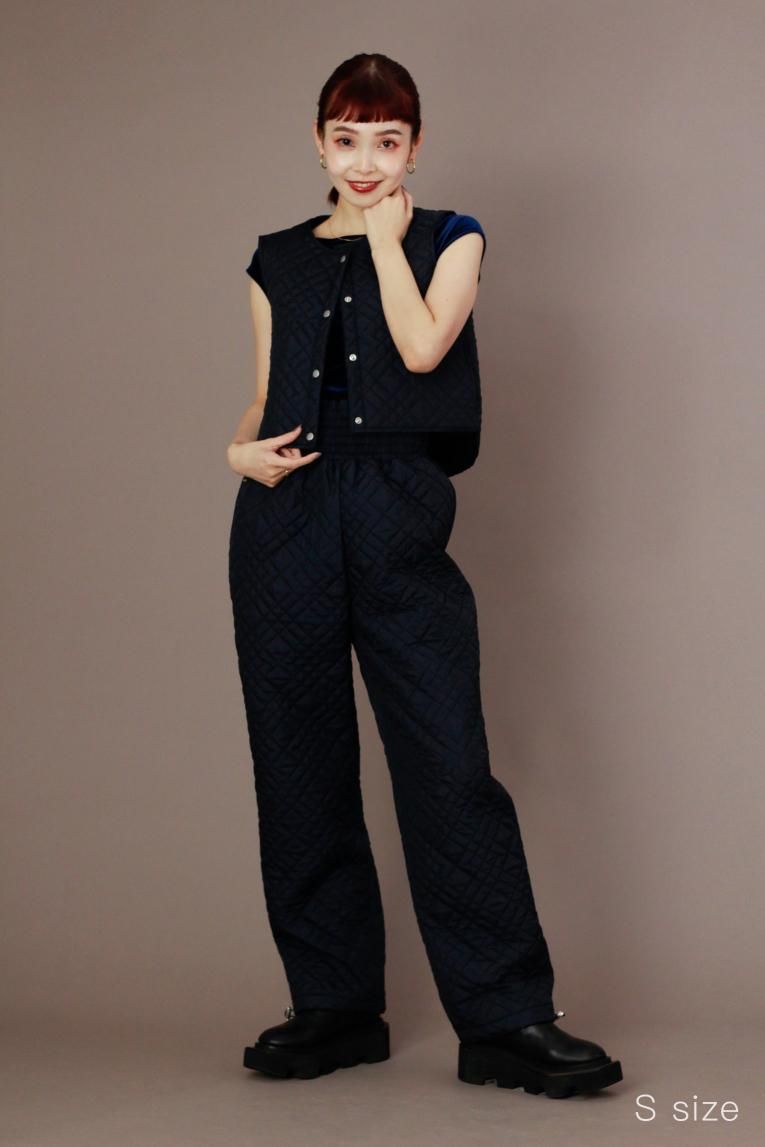 unoa ウノア Quilted pants □【Quilted Pants】 Night Blue - Balletwear brand unoa