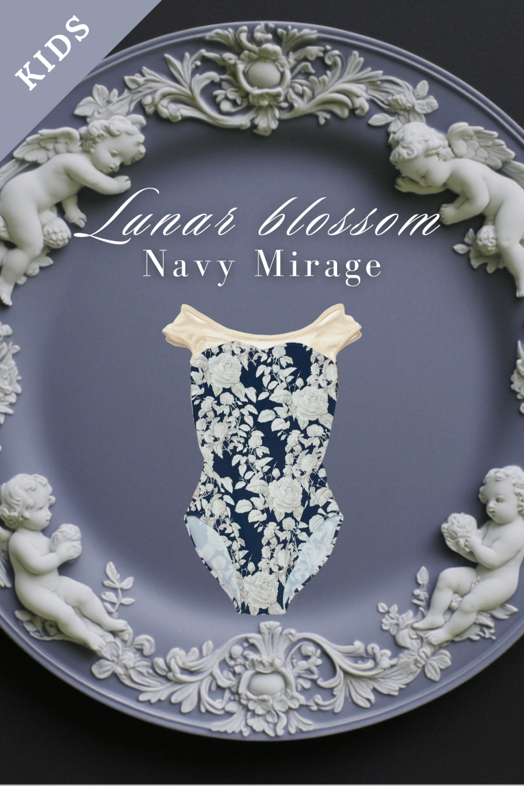 unoa ウノア　Lunar blossom ネイビー・ミラージュ L Lunar blossom -Faded blue-】Sleeve design - Balletwear brand