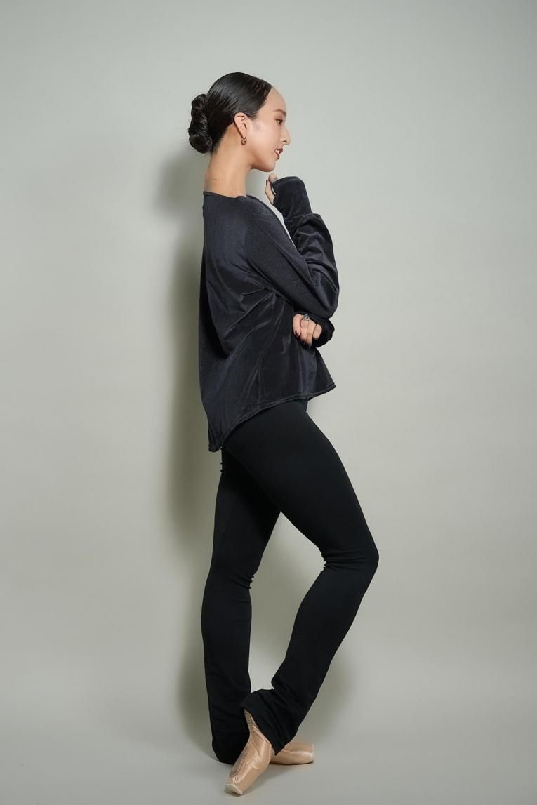 新品 Glossy S size unoa ウノア バレエ ブラック ベロア □【Glossy-Air veil-】Velour-Kuro- - Balletwear brand unoa