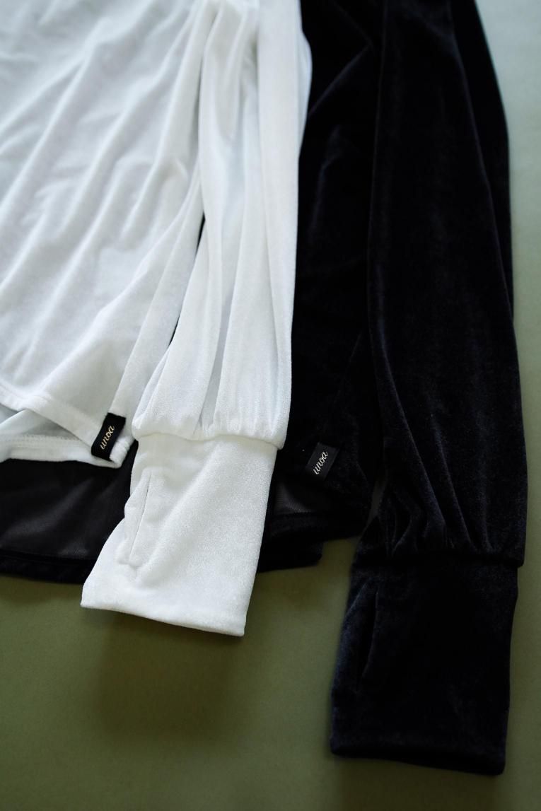 新品 Glossy S size unoa ウノア バレエ ブラック ベロア □【Glossy-Air veil-】Velour-Kuro- - Balletwear brand unoa