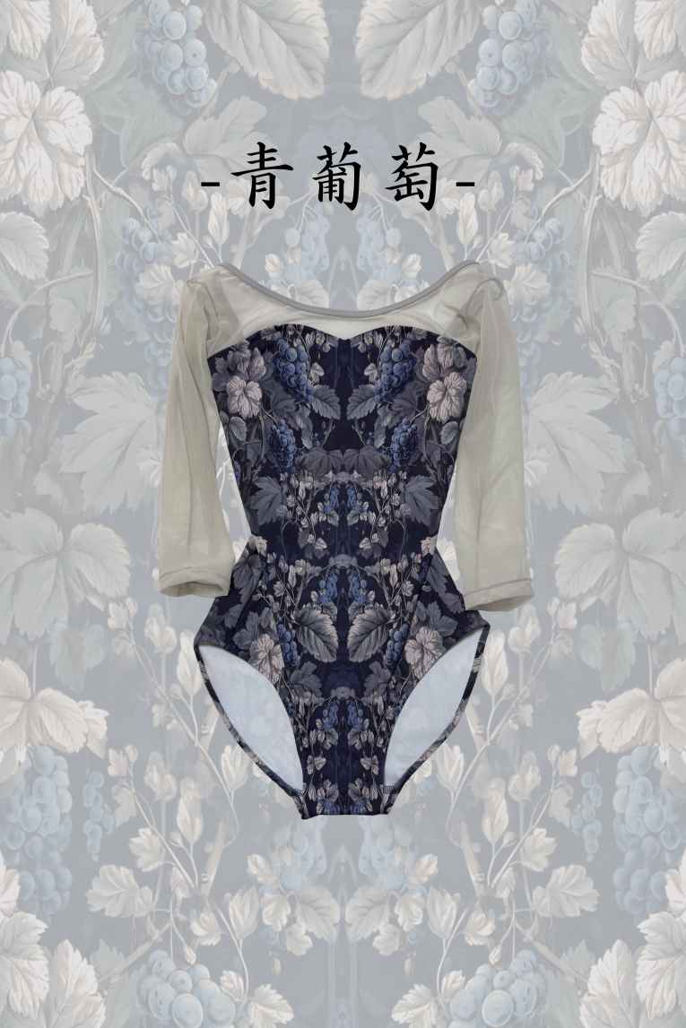 新品 M size unoa ウノア レオタード バレエ 限定品 天使 Sapphire marble stone】 Sleeve design - Balletwear brand unoa