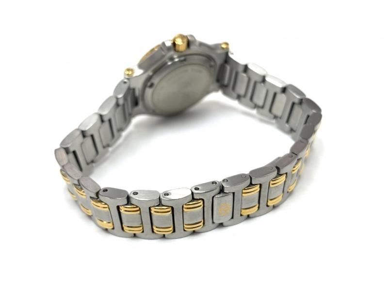 グッチ GUCCI 美品 9700 L アイボリーダイヤル デイト ローマン コンビ クォーツ 腕時計 シルバー ゴールド グリーン レディース  064-201905180574 | ベクトルパーク