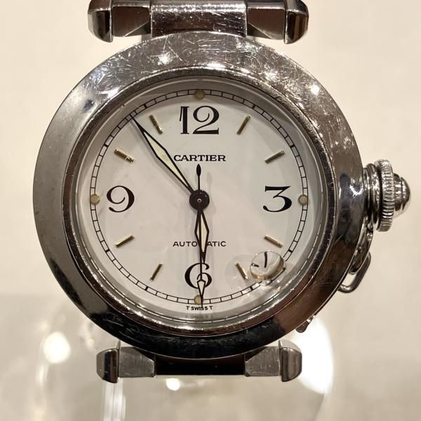 カルティエ パシャC 初期モデル W31015M7/90年代 ホワイト文字盤