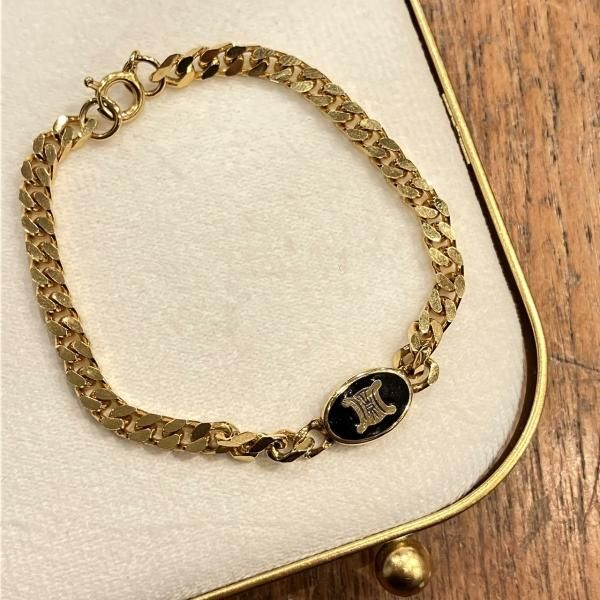 CELINE ブレスレット ヴィンテージ ゴールド CELINE セリーヌ ロゴ