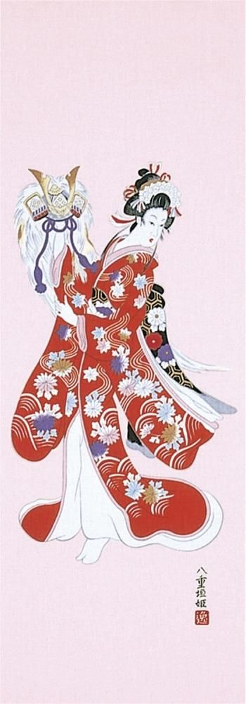 浮世絵手拭 | 八重垣姫 - 半纏（はんてん）販売のイソムラ｜浴衣・素材