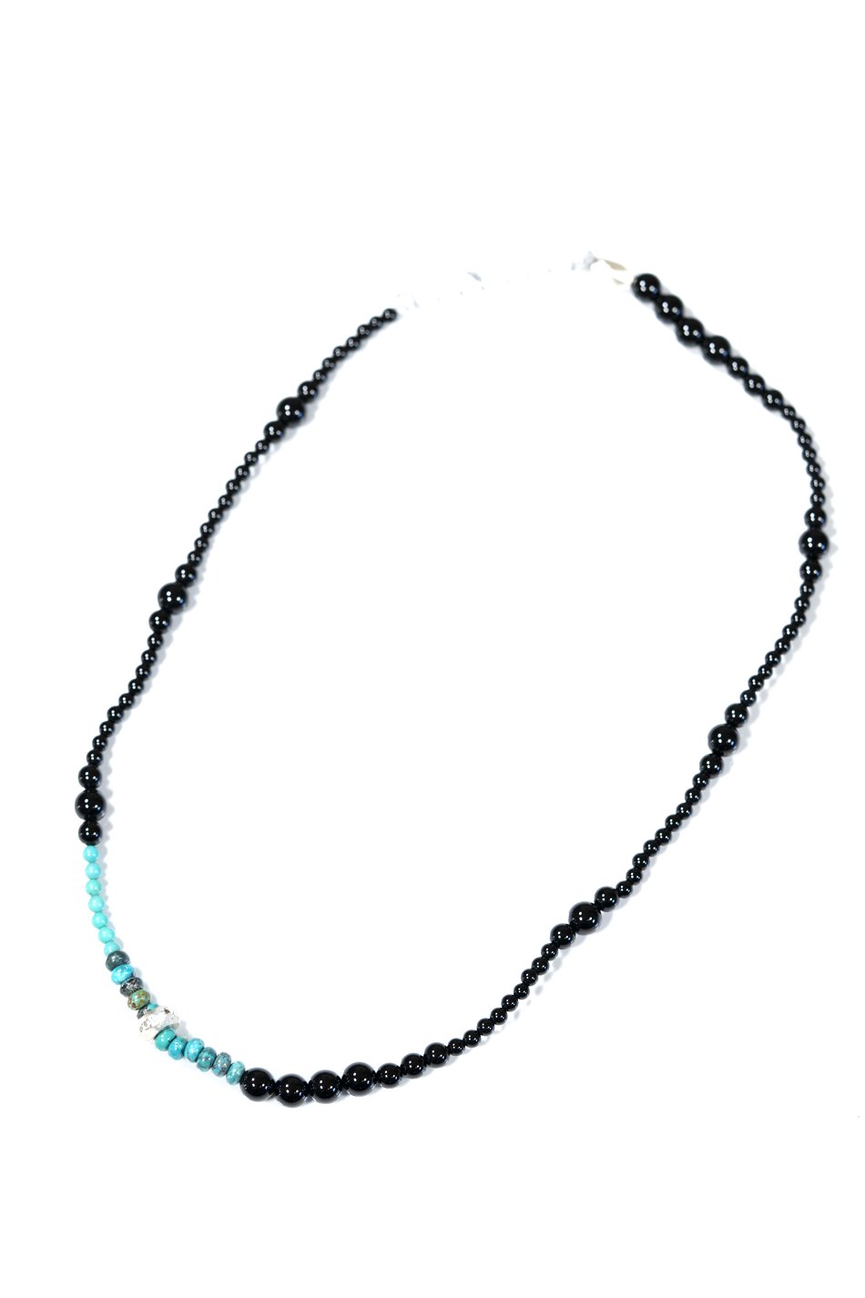 Cut Beads Stretch Necklace /White