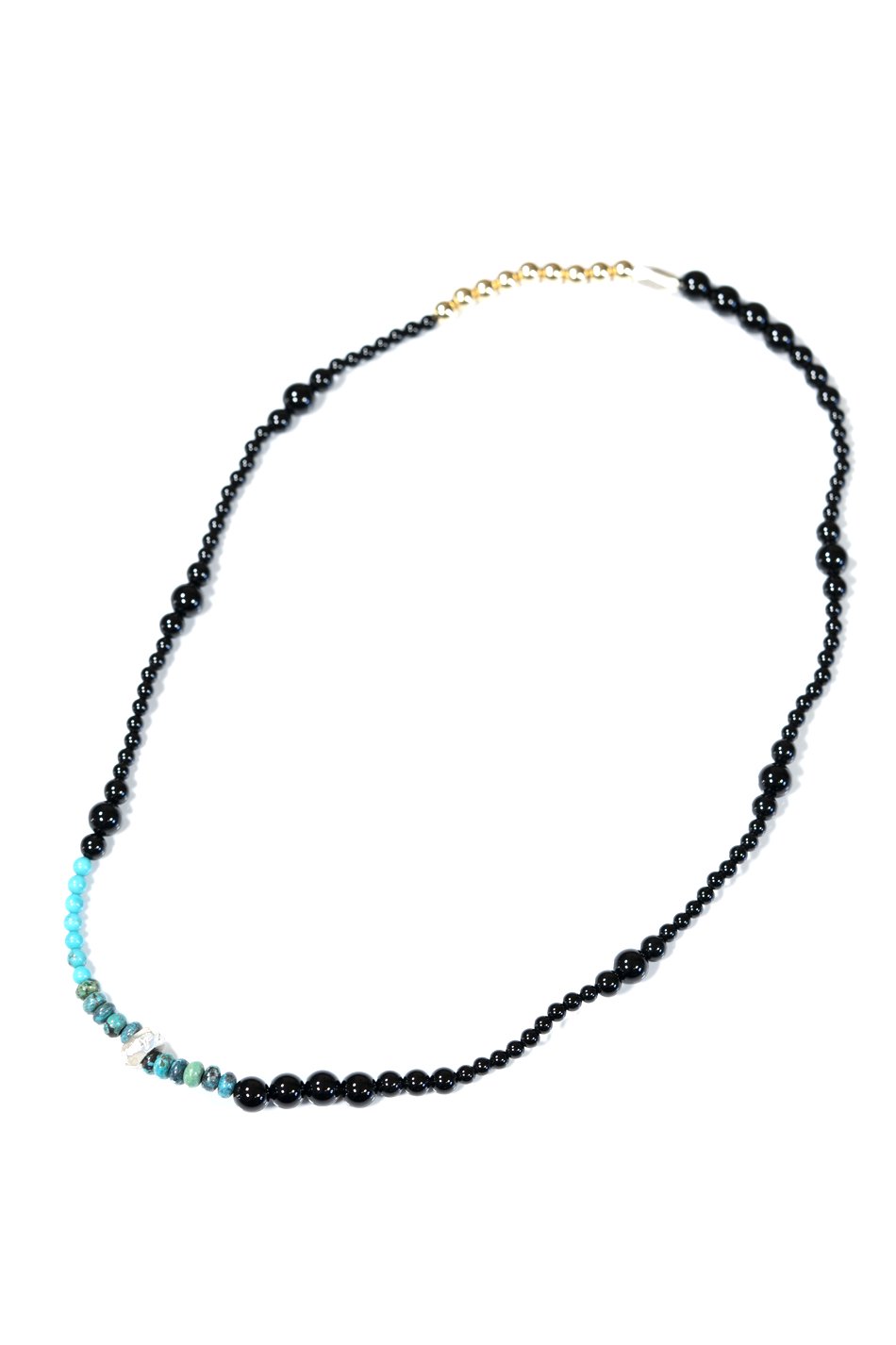 Cut Beads Stretch Necklace /14KGFLD
