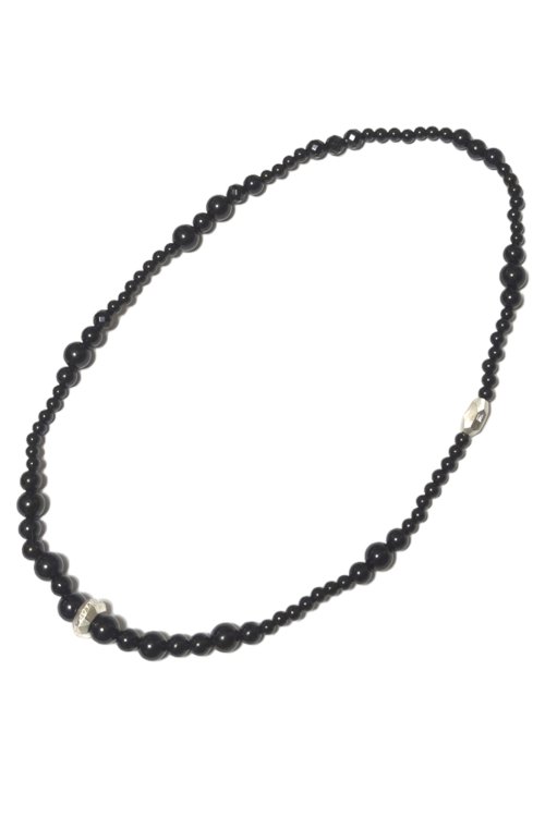 Cut Beads Stretch Necklace / BLACK
