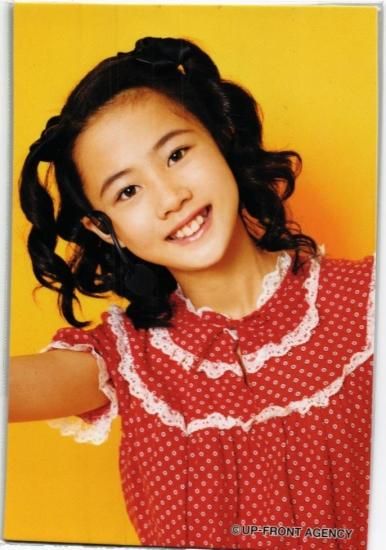 モーニング娘。新垣里沙 赤の服に白い点々の服 No.40 ピンク UP